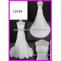 A line wedding dress latest bridal dress sleeveless fashion off-shoulder hot sell bridal dress